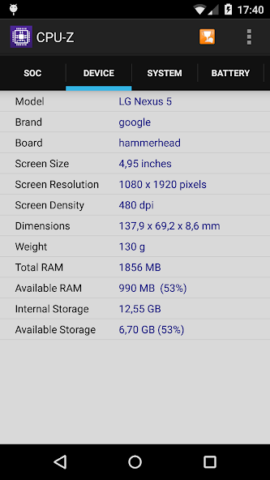 CPU-Z - скриншот 2