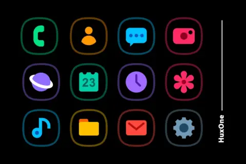 HuxOne Dark — Icon Pack - скриншот 1