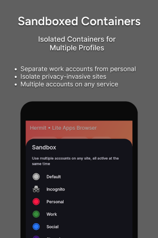 Hermit — Lite Apps Browser - скриншот 2