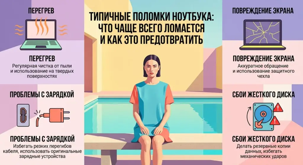 Типичные поломки ноутбука: что чаще всего ломается и как это предотвратить